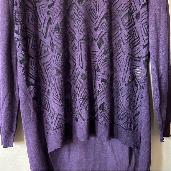 NWT Worthington Purple Odyssey Burnout Lightweight Sweater Size Petite Medium - Picture 4 of 8